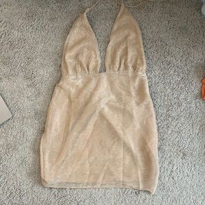 NEVER WORN: Plunge neck mini dress